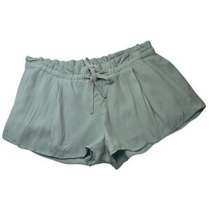 Aritzia Wilfred Montrouge Silk-like Baby Blue Crepe Paper bag Short Shorts, M